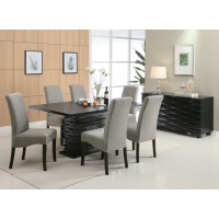 Coaster Furniture 102061 Stanton Rectangle Pedestal Dining Table Black