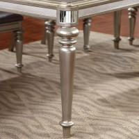 Coaster Furniture 106471 Danette Rectangular Dining Table with Leaf Metallic Platinum