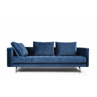 Manhattan Comfort 113-3MC45 Granville 3-Seat Sapphire Velvet Sofa