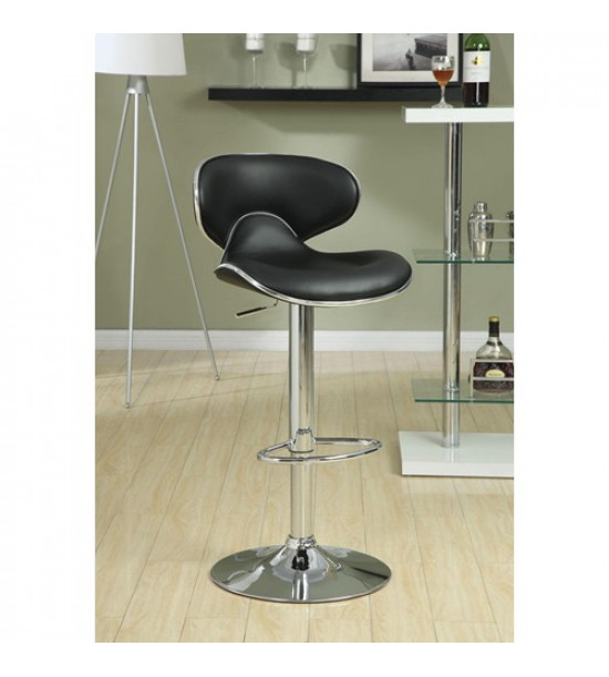 Coaster Furniture Accents Black Bar Stool with Swivel Seat in Chrome 120359 Coaster Furniture Accents Black Bar Stool with Swivel Seat in Chrome 120359