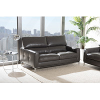 Baxton Studio 1281-DU8145-LS Vogue Pewter Upholstered Living Room 2-Seater Loveseat Settee