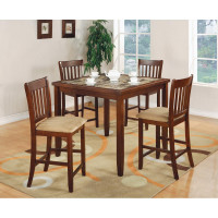 Coaster Furniture 150154 5-piece Counter Height Dining Set Red Brown and Tan