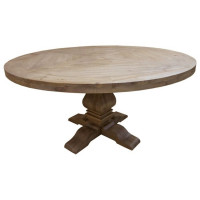 Coaster Furniture 180200 Florence Round Pedestal Dining Table Rustic Smoke