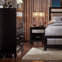 Coaster 200895 Barzini 5 Drawer Chest with Metallic Acrylic Top Drawer Front in Black