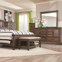 Coaster 200975 Franco 5 Drawer Chest with Felt Lined Top Drawer Burnished Oak Finish