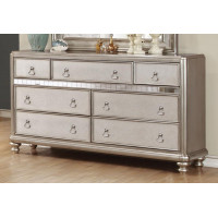 Coaster 204183 Bling Game Dresser with 7 Drawers and Stacked Bun Feet in Metallic