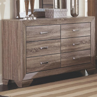 Coaster 204193 Kauffman Dresser with 6 Drawers and Tapered Feet Washed Taupe Finish