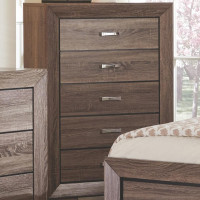 Coaster 204195 Kauffman Chest with 5 Drawers Washed Taupe Finish