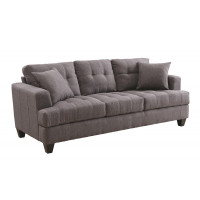 Coaster Furniture 505175 Samuel Tufted Sofa Charcoal