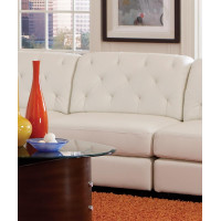 Coaster Furniture 551021 Quinn Tufted Back Armless Chair White