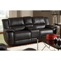 Coaster Furniture 601062 Lee Glider Loveseat with Console Black