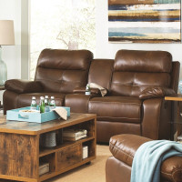 Coaster Furniture 601692 Damiano Button Tufted Glider Loveseat Tri-tone Brown