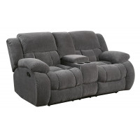 Coaster Furniture 601922 Weissman Motion Loveseat with Console Charcoal