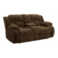 Coaster Furniture 601925 Weissman Motion Loveseat with Console Chocolate