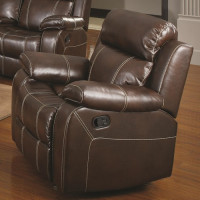 Coaster Furniture 603023 Myleene Pillow Top Arm Glider Recliner Chestnut