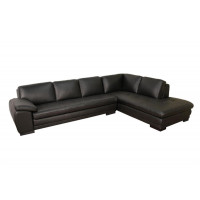 Baxton Studio 625-M9812-Sofa/Lying Black Sofa/Chaise Sectional