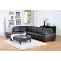 Baxton Studio 625-M9805-Sofa/lying-Leather/Match (M) Diana Dark Brown Sofa/Chaise Sectional