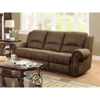 Coaster Furniture 650151 Sir Rawlinson Rolled Arm Motion Sofa with Nailhead Trim Buckskin Brown