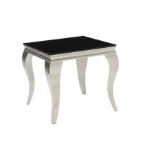 Coaster 705017 705010 Glam End Table with Queen Anne Legs in Black