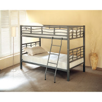 Coaster Furniture 7395 Fairfax Twin over Twin Bunk Bed with Ladder Light Gunmetal