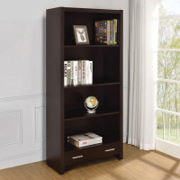Coaster Furniture 800905 Skylar 5-shelf Bookcase with Storage Drawer Cappuccino
