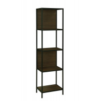 Coaster 801473 Bookcases Minimalist Four Shelf Bookcase in Black/Dark Brown