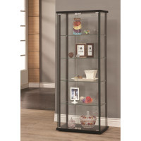 Coaster Furniture 950170 5 Shelf Contemporary Glass Curio Cabinet