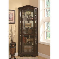 Coaster Furniture 950175 6-shelf Corner Curio Cabinet Burnished Brown