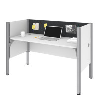 Bestar 100871CG-17 Pro-Biz Simple Workstation in White with Gray Tack Board
