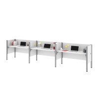 Bestar 100872C-17 Pro-Biz Triple Side by Side Workstation in White