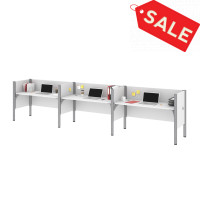 Bestar 100872C-17 Pro-Biz Triple Side by Side Workstation in White