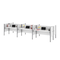 Bestar 100873C-17 Pro-Biz Six Workstation in White