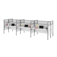 Bestar 100873D-17 Pro-Biz Six Workstation in White