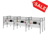 Bestar 100873D-17 Pro-Biz Six Workstation in White