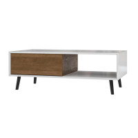 Bestar 102161-000001 Alga 48W Coffee Table in white & walnut brown