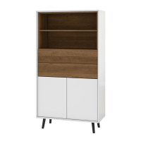 Bestar 102700-000001 Alga 36W Bookcase in white & walnut brown