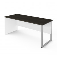 Bestar 110402-1117 Pro-Concept Plus Table with Rectangular Metal Leg in White & Deep Grey