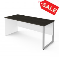 Bestar 110402-1117 Pro-Concept Plus Table with Rectangular Metal Leg in White & Deep Grey