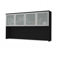 Bestar 110523-1118 Pro-Concept Plus Hutch with Frosted Glass Doors in Black