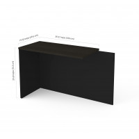 Bestar 110810-1132 Pro-Concept Plus Return Table in Deep Grey & Black
