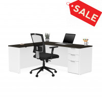 Bestar 110885-17 Pro-Concept Plus L-Desk in White & Deep Grey