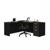 Bestar 110885-32 Pro-Concept Plus L-Desk in Deep Grey & Black