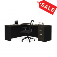 Bestar 110885-32 Pro-Concept Plus L-Desk in Deep Grey & Black