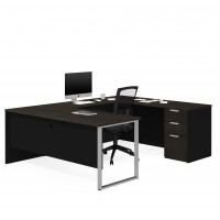 Bestar 110888-32 Pro-Concept Plus U-Desk in Deep Grey & Black