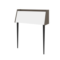Bestar 111160-001747 Skat 36W Secretary Desk in white & bark grey