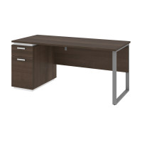 Bestar 114400-000052 Aquarius 66W  Desk with Single Pedestal in antigua & white