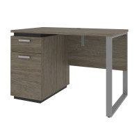 Bestar 114401-000035 Aquarius 45W Small Desk in walnut grey & slate