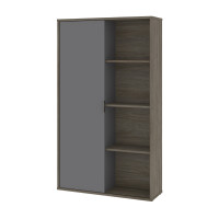 Bestar 114700-000035 Aquarius 36W Storage Unit with 8 Cubbies in walnut grey & slate