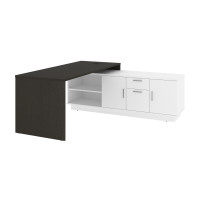 Bestar 115855-003217 Equinox 72W L-Shaped Office Desk in deep grey & white