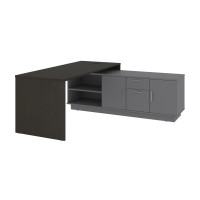 Bestar 115855-003259 Equinox 72W L-Shaped Office Desk in deep grey & slate